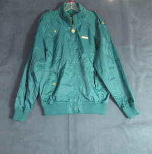 Live Mechanics Jacket Mens Large Green Moto Streetwear Punk Full Zip Bomber
